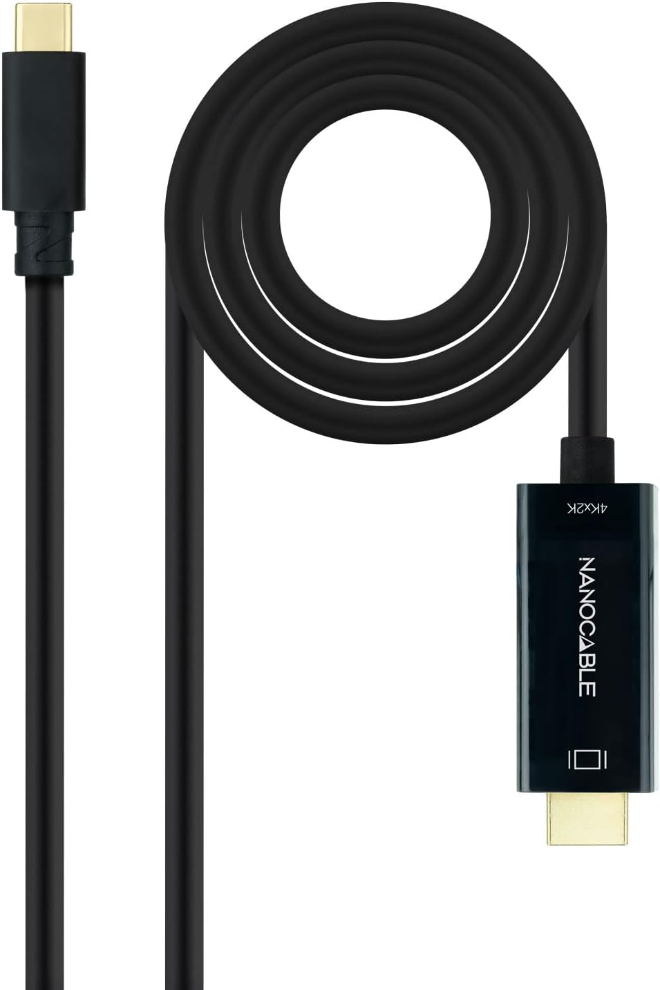 Cabo Conversor Nanocable 10.15.5133/ USB Tipo-C Macho - HDMI Macho/ 3m/ Preto