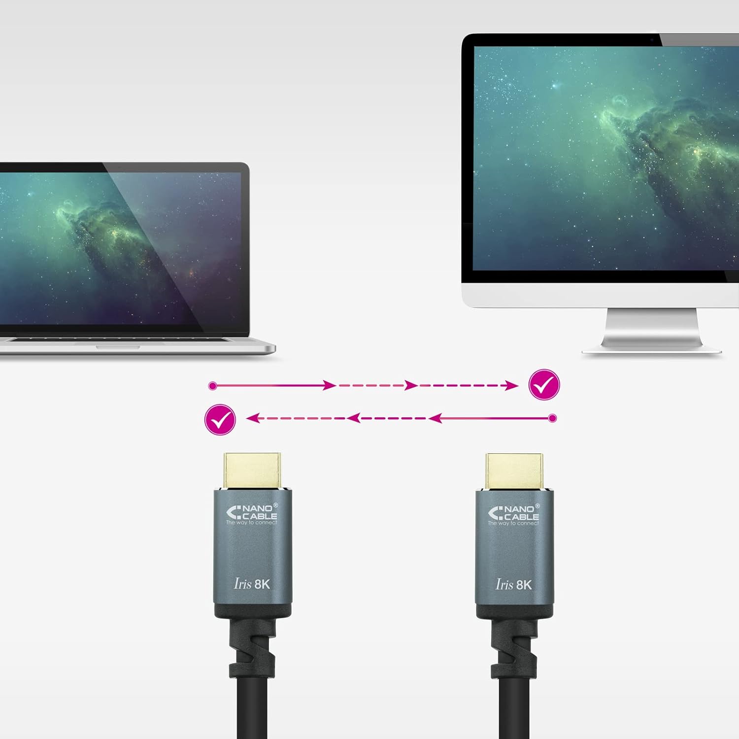 Cabo HDMI 2.1 IRIS 8K Nanocable 10.15.8005/ HDMI Macho - HDMI Macho/ 5m/ Preto - Imagem 4