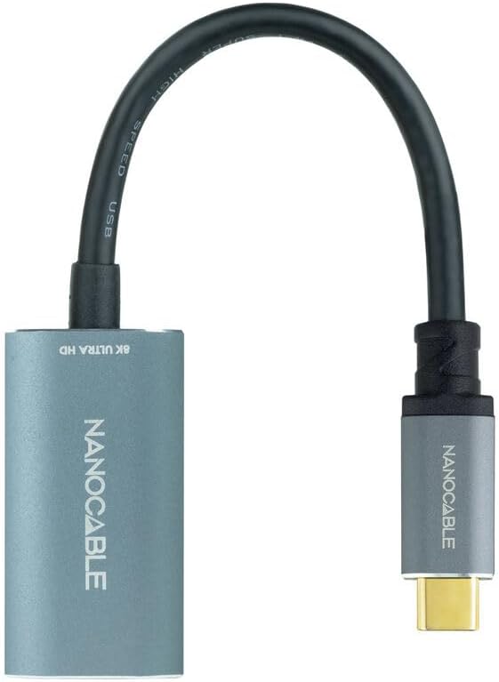 Cabo Conversor Nanocable 10.16.4104-G/ USB Tipo-C Macho - DisplayPort Fêmea/ 15cm/ Cinzento - Imagem 3