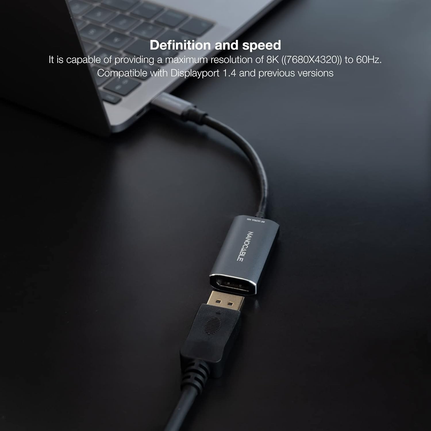 Cabo Conversor Nanocable 10.16.4104-G/ USB Tipo-C Macho - DisplayPort Fêmea/ 15cm/ Cinzento - Imagem 5