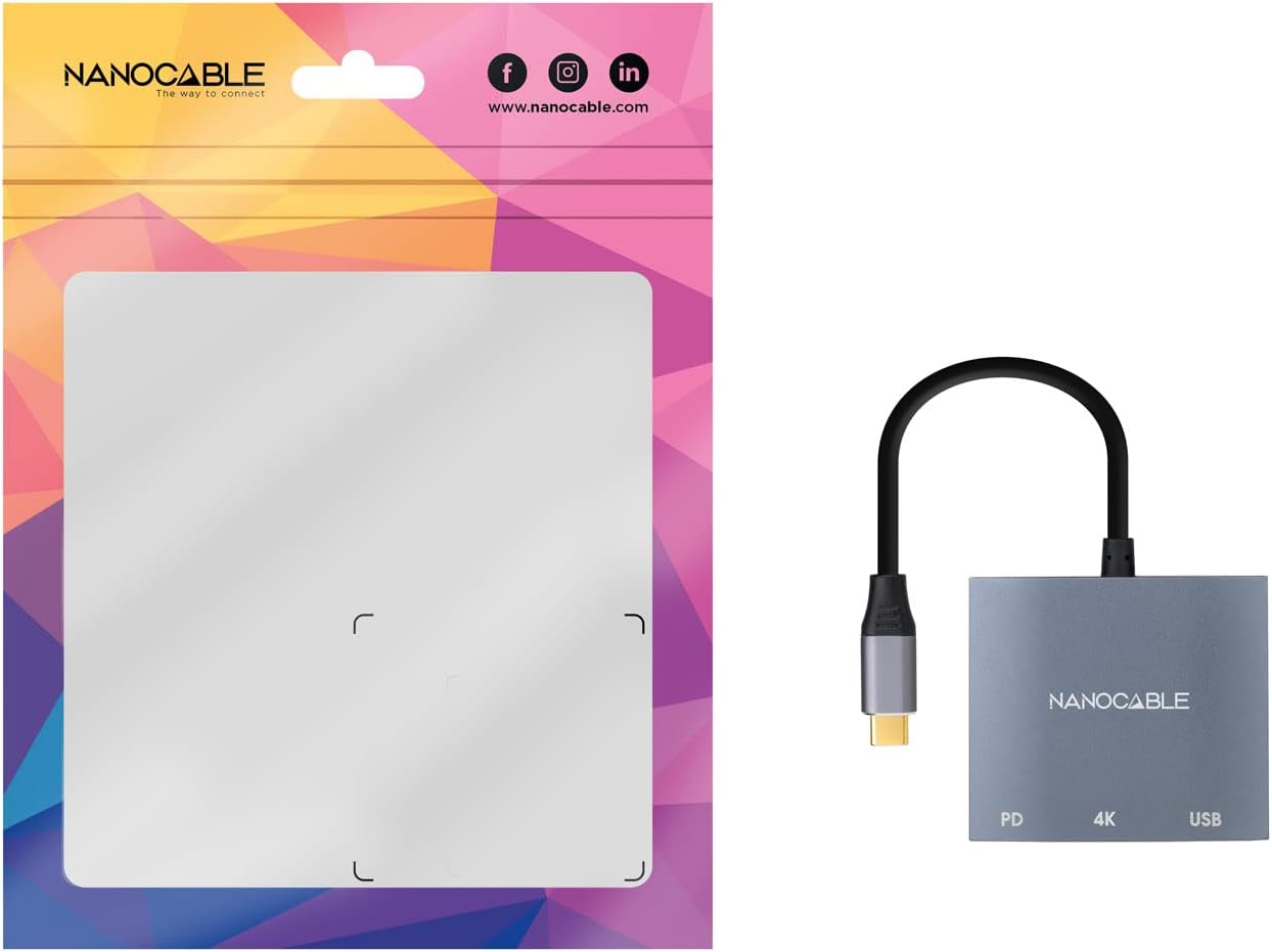 Conversor Nanocable 10.16.4306 USB Tipo-C/ HDMI 4K Fêmea - USB Fêmea - USB Tipo-C PD/ 15cm/ Cinzento - Imagem 4