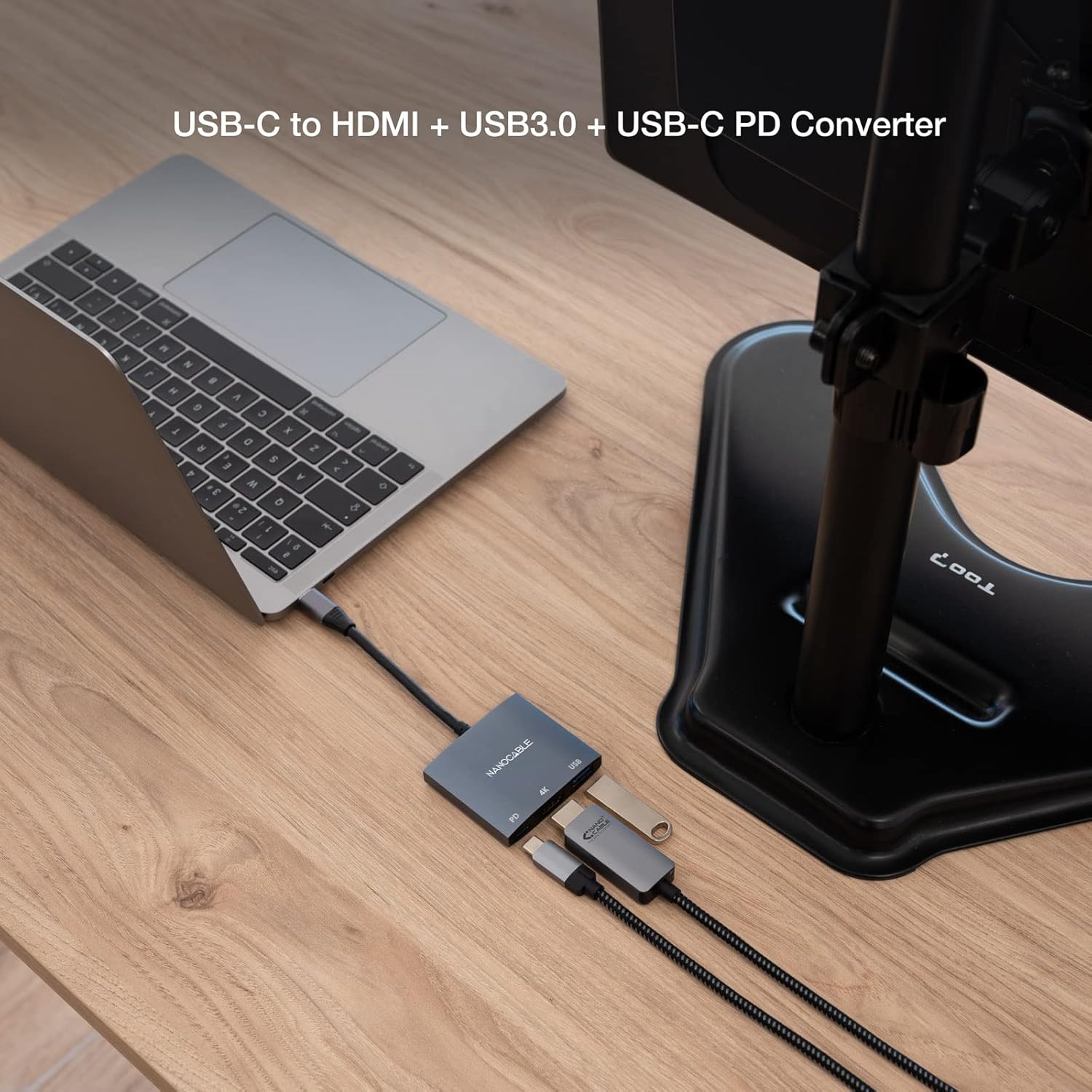 Conversor Nanocable 10.16.4306 USB Tipo-C/ HDMI 4K Fêmea - USB Fêmea - USB Tipo-C PD/ 15cm/ Cinzento - Imagem 3