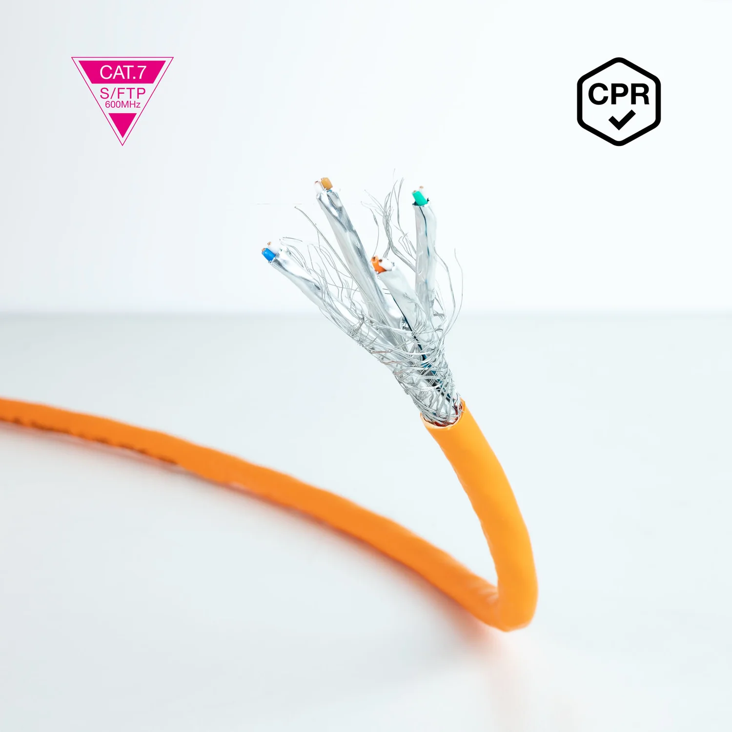 Bobina de Cabo de Rede Nanocable Cat.7 SFTP PIMF AWG23 305m LSZH Laranja - Imagem 4