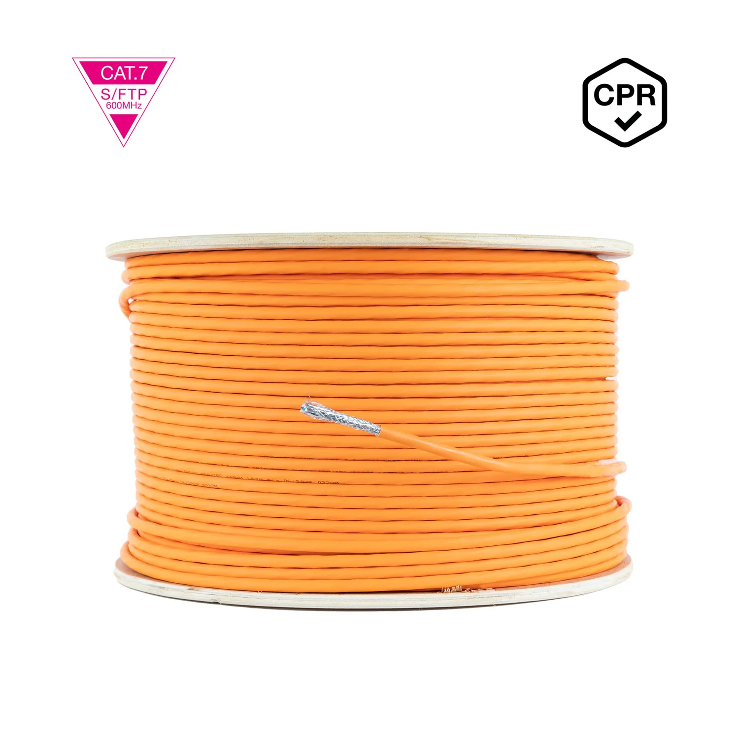 Bobina de Cabo de Rede Nanocable Cat.7 SFTP PIMF AWG23 305m LSZH Laranja - Imagem 3