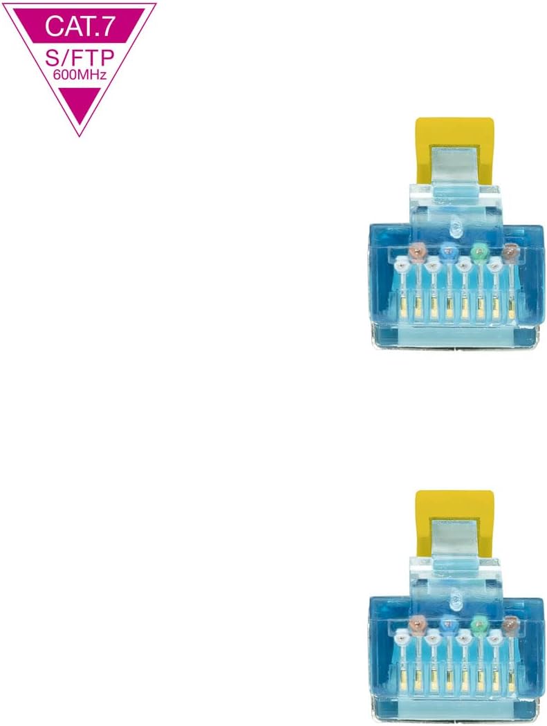 Cabo de Rede Nanocable RJ45 SFTP Cat.7 AWG26 25cm LSZH Amarelo - Imagem 3