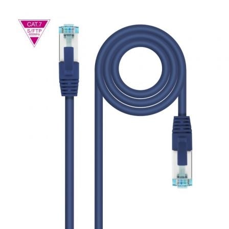 Cabo de Rede RJ45 Nano Cable SFTP Cat.7 10Gbps AWG26 1m Azul - Imagem 2