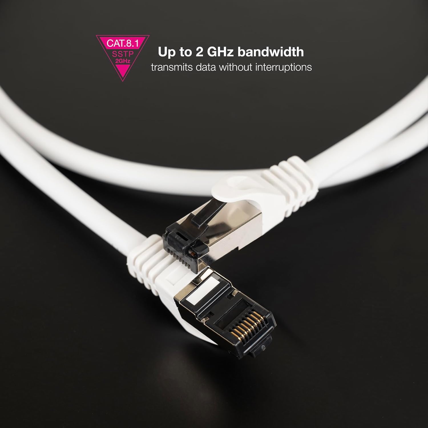 Cabo de Rede RJ45 SSTP Nanocable 10.20.2001-W Cat.8.1/ 1m/ Branco - Imagem 4