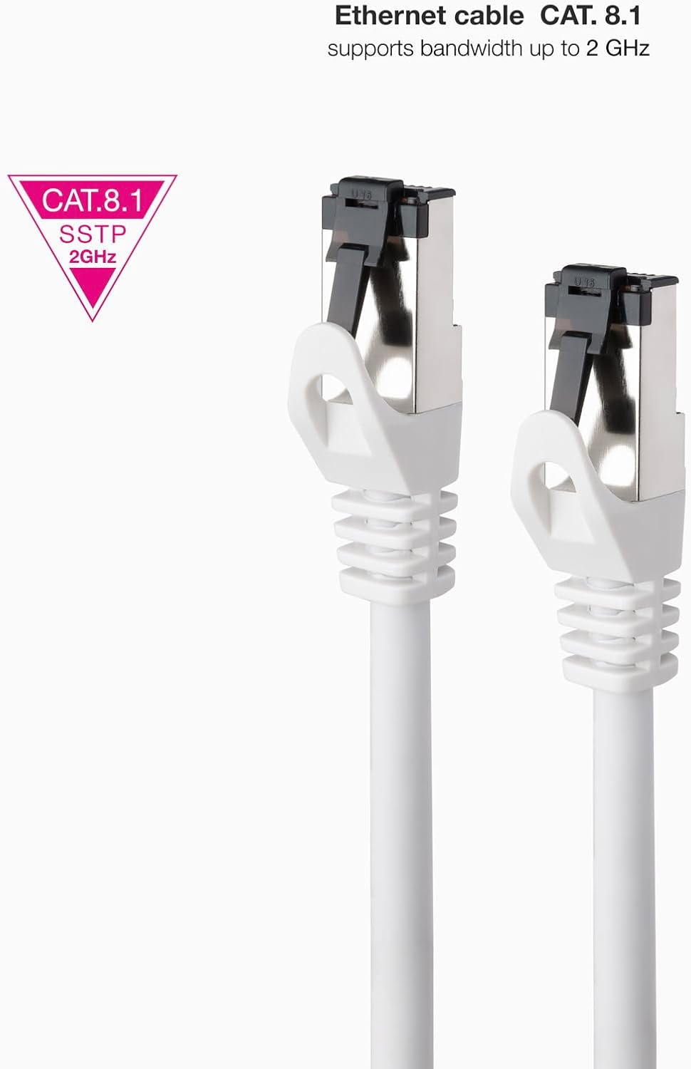 Cabo de Rede RJ45 SSTP Nanocable 10.20.2001-W Cat.8.1/ 1m/ Branco - Imagem 2