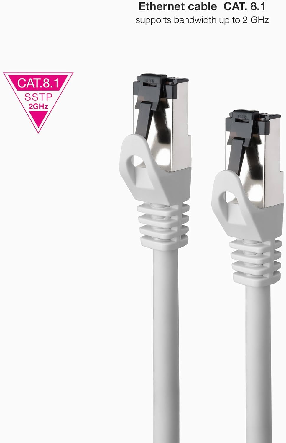 Cabo de Rede RJ45 SSTP Nanocable 10.20.2001 Cat.8.1/ 1m/ Cinzento - Imagem 2