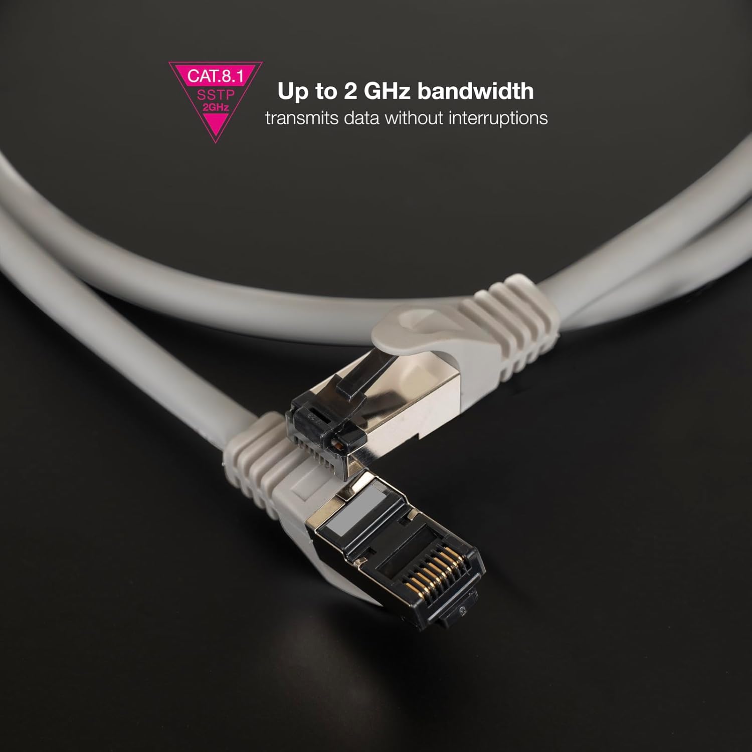 Cabo de Rede RJ45 SSTP Nanocable 10.20.2001 Cat.8.1/ 1m/ Cinzento - Imagem 4