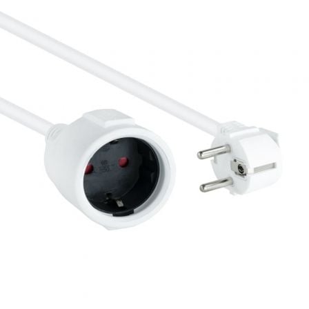 Cabo Extensor de Corrente Nanocable 10.22.0602-W/ Schuko Fêmea - Schuko Macho/ 2m/ Branco