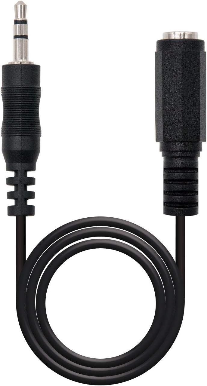 Cabo Estéreo Nanocable 10.24.0203/ Jack 3.5 Macho - Jack 3.5 Fêmea/ 3m/ Preto