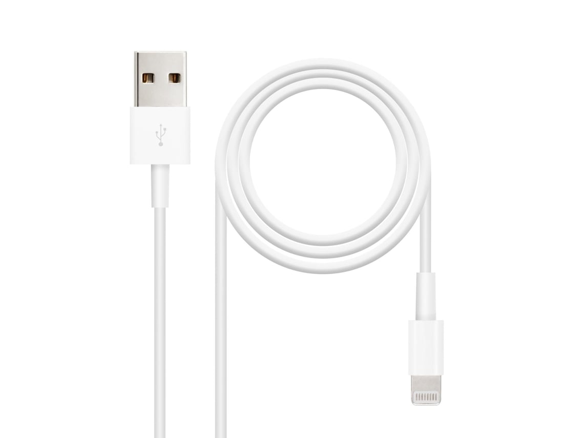 Cabo USB 2.0 Lightning Nanocable 10.10.0400/ USB Macho - Lightning Macho/ 50 cm/ Branco - Imagem 3