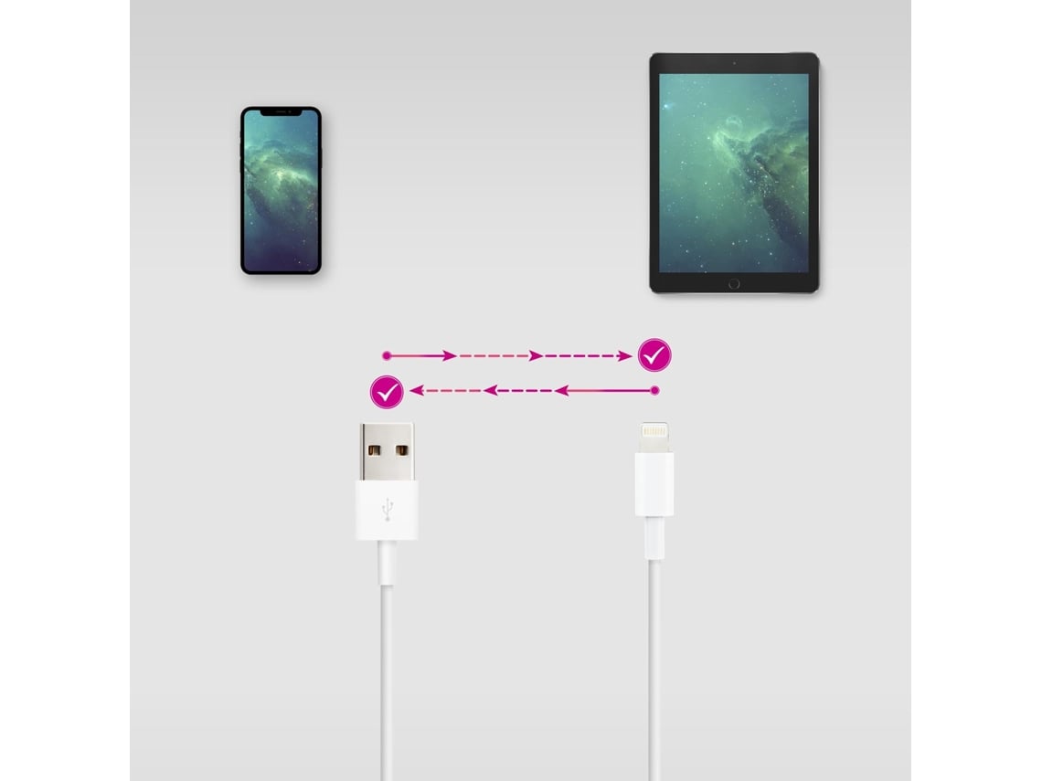Cabo USB 2.0 Lightning Nanocable 10.10.0400/ USB Macho - Lightning Macho/ 50 cm/ Branco - Imagem 5