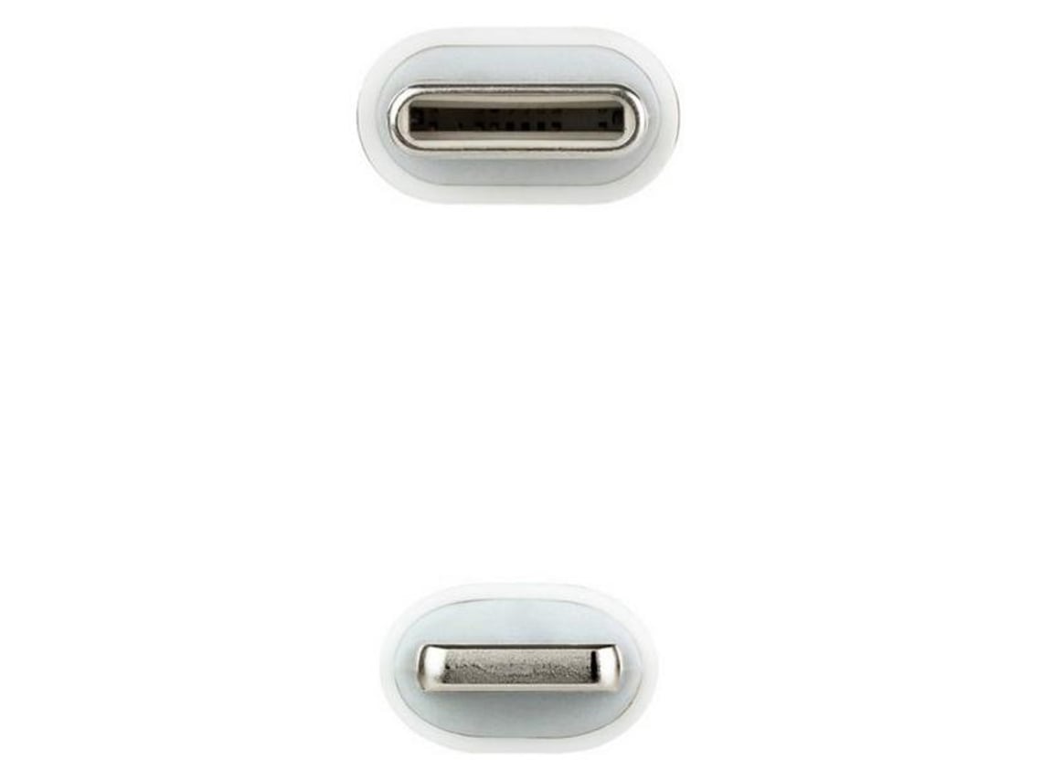 Cabo USB 2.0 Tipo-C Lightning Nanocable 10.10.0601/ USB Tipo-C Macho - Lightning Macho/ 1m/ Branco - Imagem 2