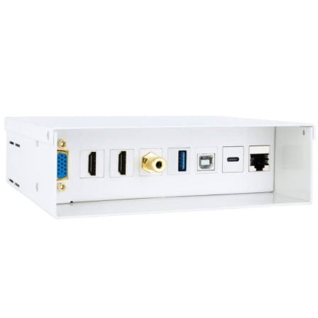 Caixa de Ligações Multimédia Nanocable 10.35.0004 VGA 2x HDMI Jack 3.5 USB-C 10G USB-B 2.0 USB-A 3.0 RJ45 Cat.6A Branco