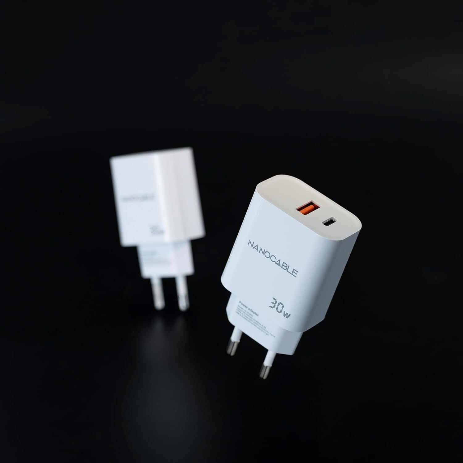 Carregador de Parede Nanocable 10.10.2011/ 1xUSB/ 1xUSB Tipo-C/ 30W/ Branco - Imagem 4
