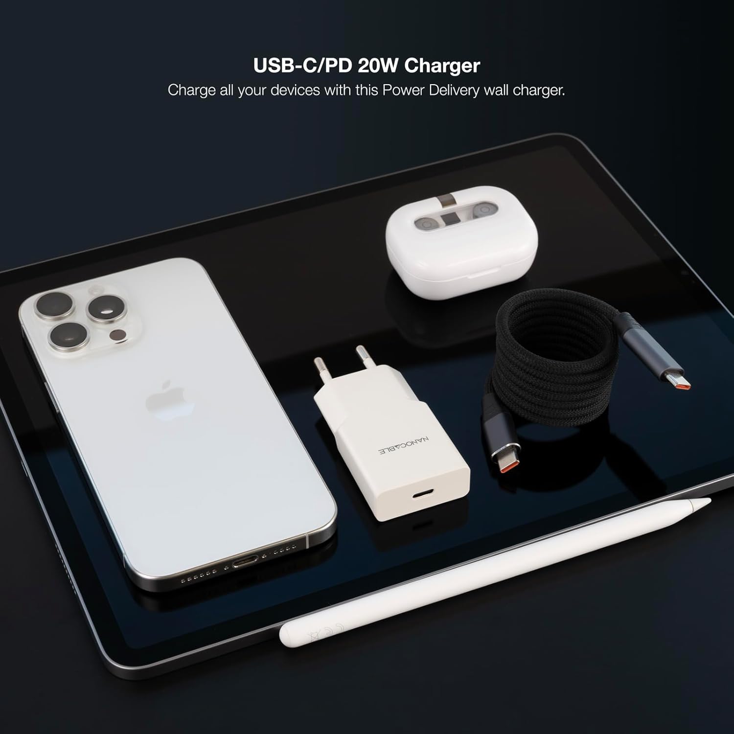 Carregador de Parede Nanocable 10.10.2021/ 1xUSB Tipo-C/ 20W/ Branco - Imagem 3