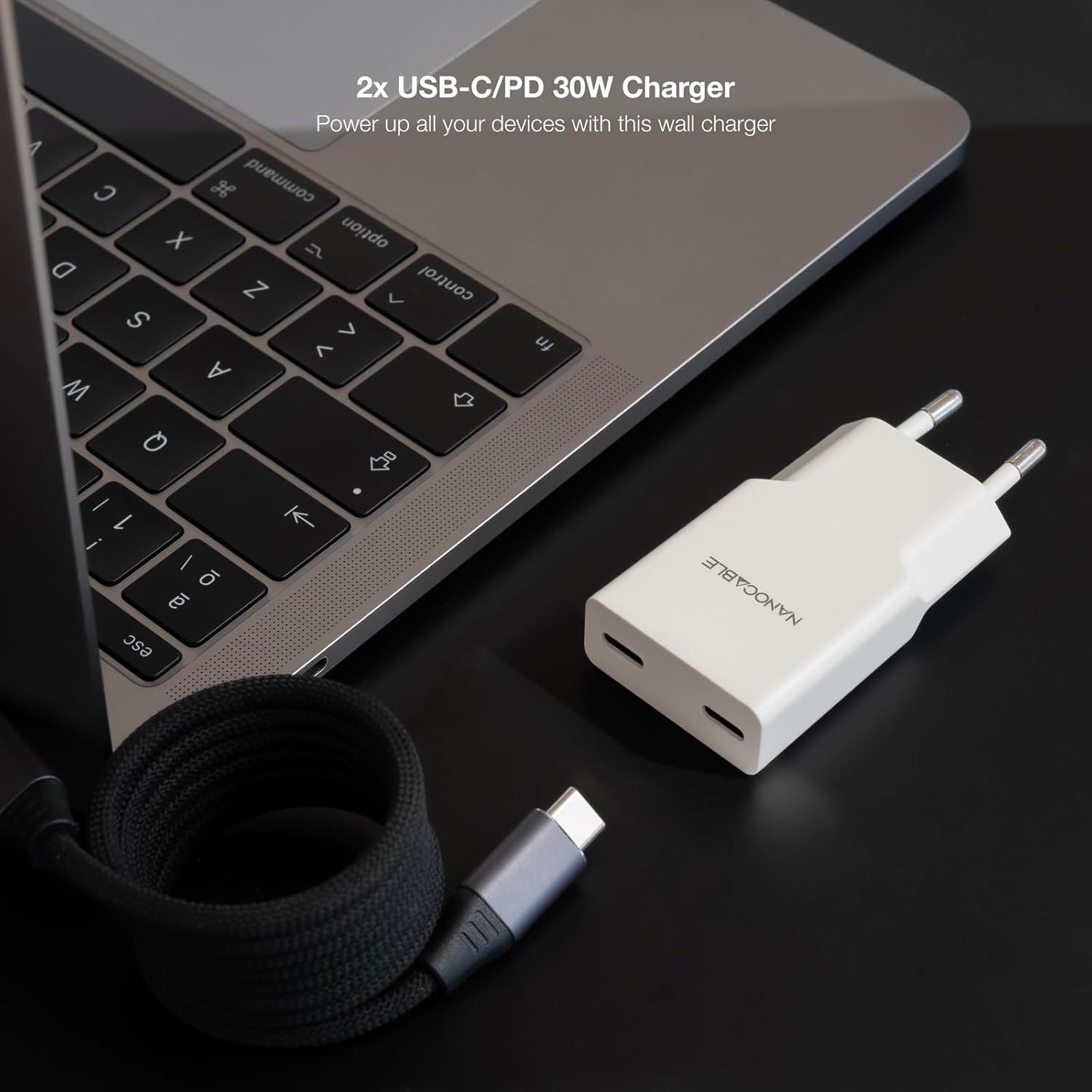 Carregador de Parede Nanocable 10.10.2029 2x USB-C Power Delivery 30W Branco - Imagem 3