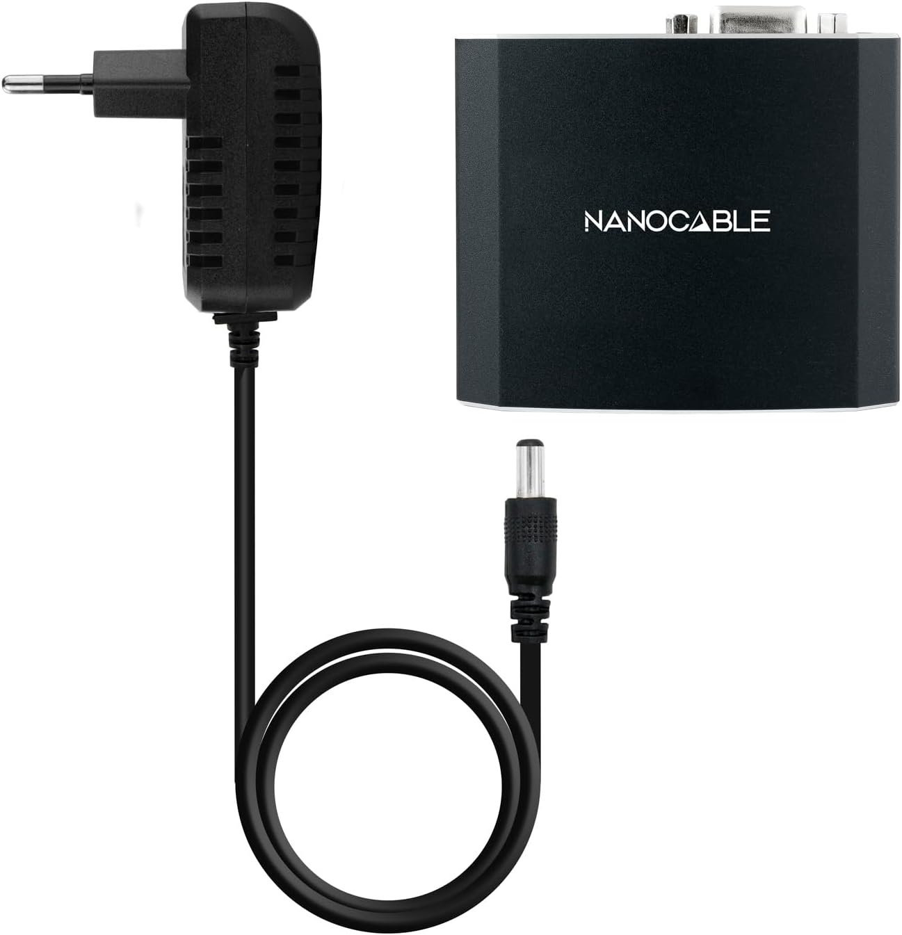 Conversor Nanocable 10.16.2101-BK/ HDMI Fêmea - VGA Fêmea/ Jack 3.5 Fêmea/ 15cm/ Preto