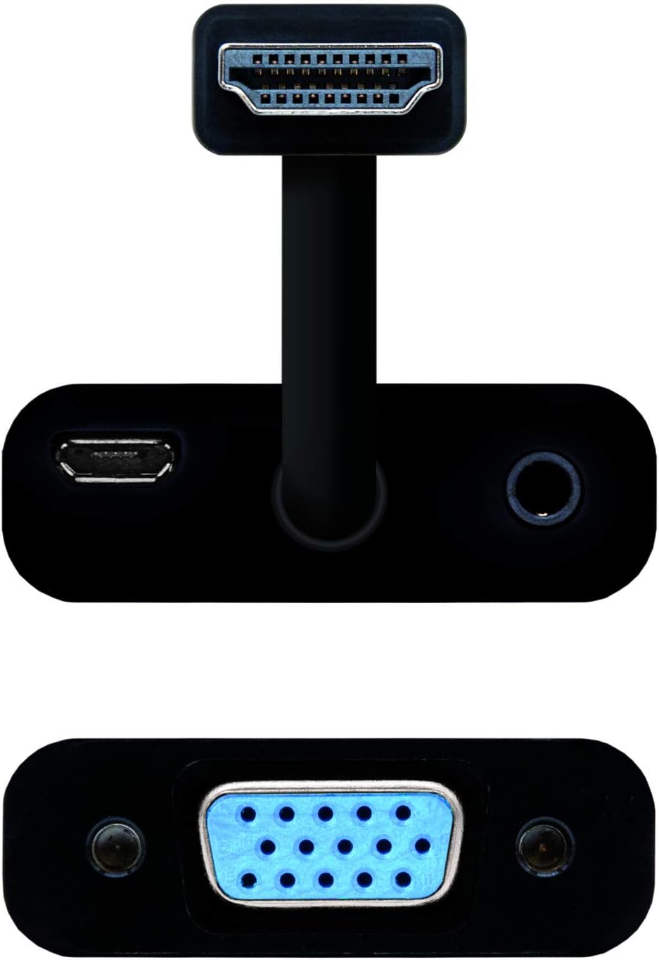 Conversor Nanocable 10.16.2001-BK/ HDMI Macho - VGA Fêmea/ Jack 3.5 Fêmea/ 10cm/ Preto - Imagem 2