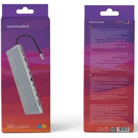 Docking Station Nanocable 10.16.1012 USB-C 3.1 2xHDMI 4K DisplayPort RJ45 3xUSB 3.0 SD/TF PD 100W Cinzento - Imagem 5