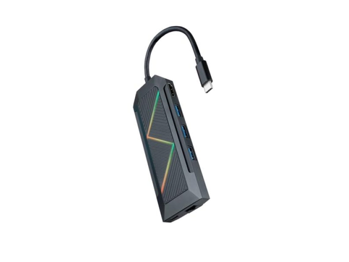 Docking USB Tipo-C Nanocable 10.16.0801/ 3xUSB/ 1xUSB Tipo-C PD/ 1xHDMI/ 1xRJ45/ 1xLeitor de Cartões SD TF