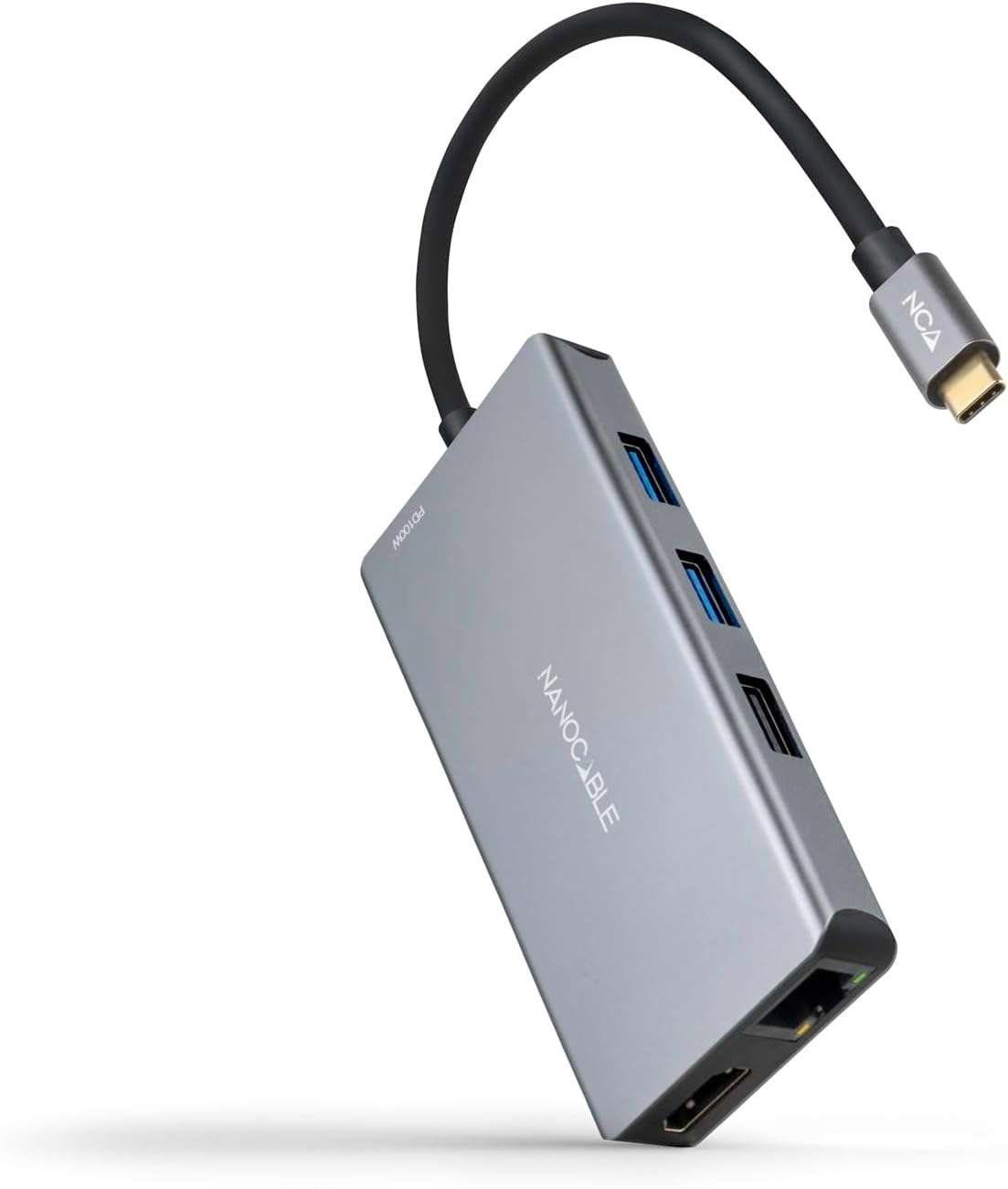 Docking Tipo-C Nanocable 10.16.1009/ 3x USB/ 2x HDMI 4K/ 1x RJ45/ 1x Leitor de Cartões/ 1x USB Tipo-C PD/ Cinzento