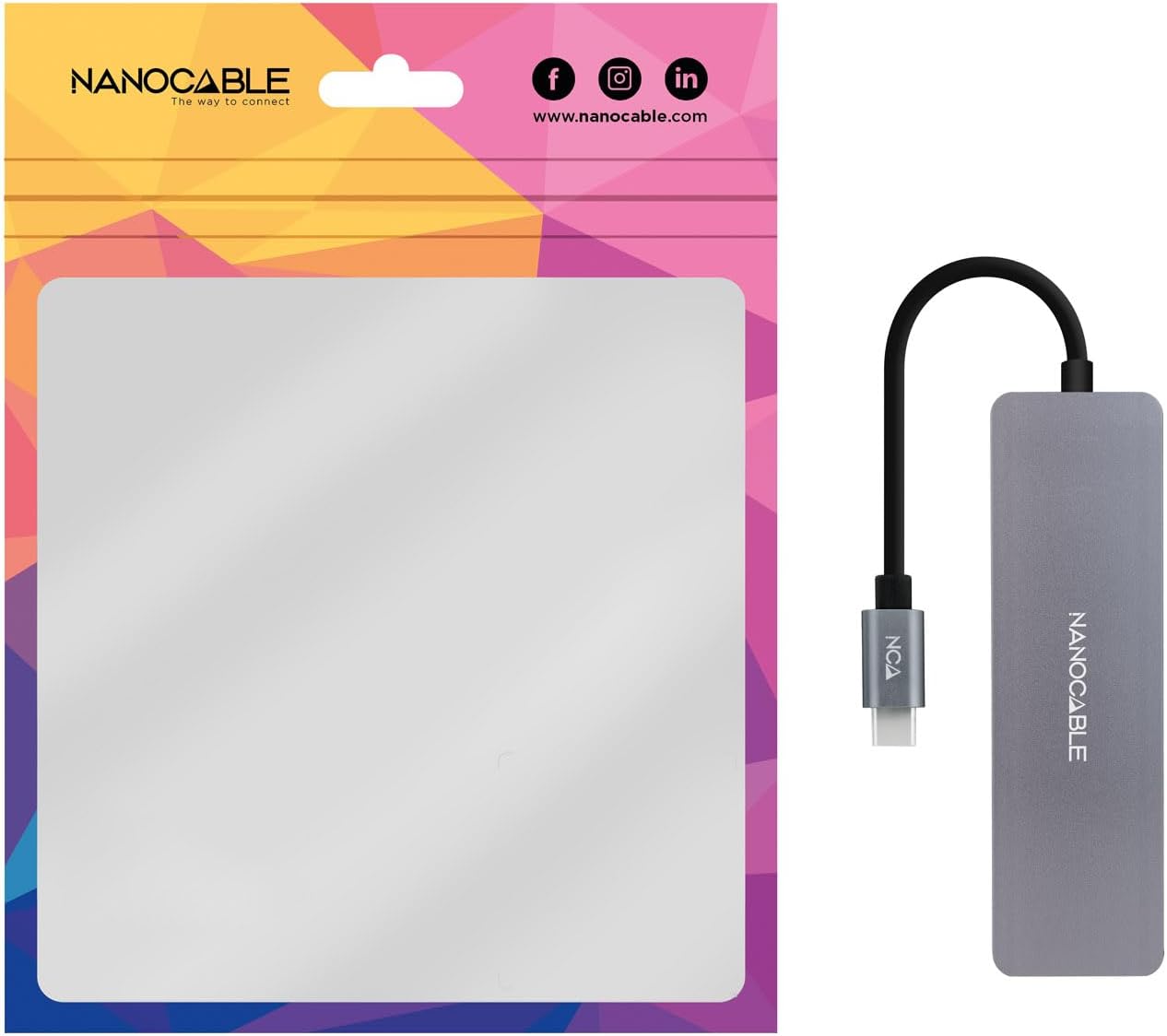 Hub USB Tipo-C Nanocable 10.16.4409/ 3xUSB/ 1xUSB Tipo-C/ Cinzento - Imagem 5