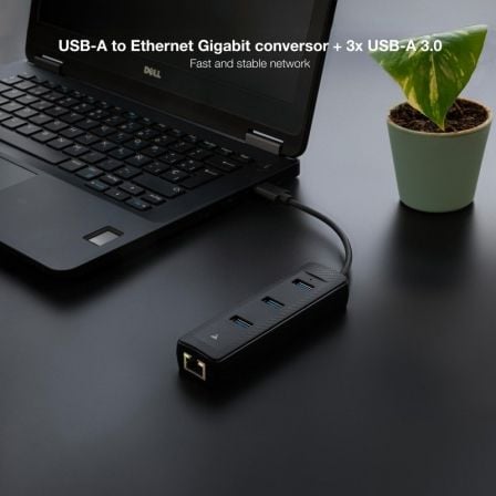 Hub USB 3.0 Nanocable 10.16.4604/ 3xUSB/ 1xRJ45/ Preto - Imagem 3