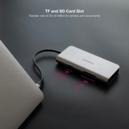 Docking Tipo-C Nanocable 10.16.4609/ 3xUSB/ 1xHDMI 4K/ 1xRJ45/ 1xLeitor de cartões/ 1xUSB Tipo-C PD/ Cinzento - Imagem 3