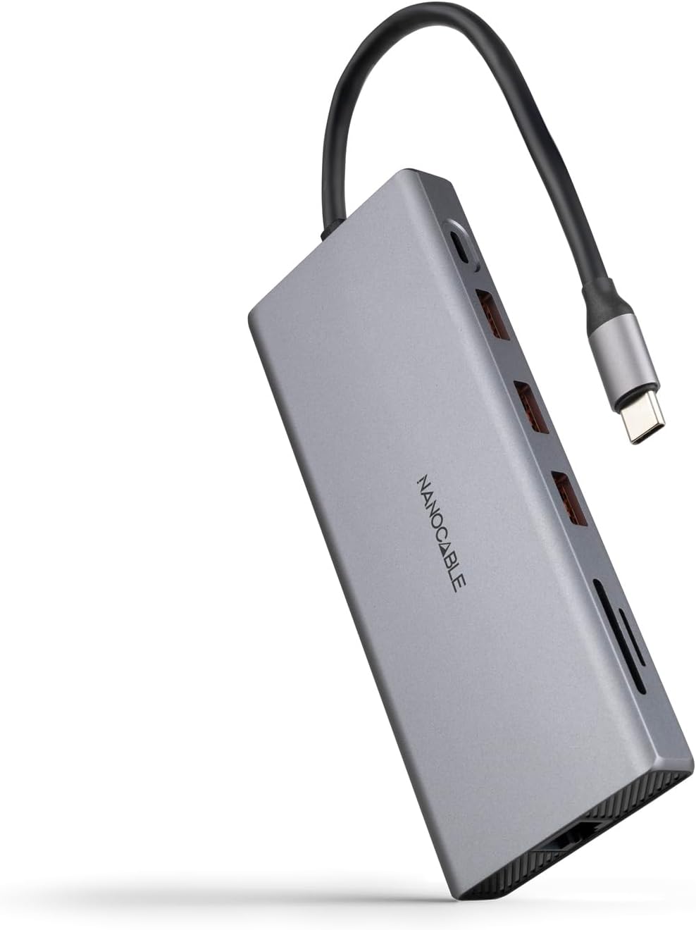 Docking Tipo-C Nanocable 10.16.4612/ 3xUSB/ 1xUSB Tipo-C/ 2xHDMI 4K/ 1xDisplayPort/ 1xRJ45/ 1xLeitor cartões/ 1xJack 3.5/ 1xUSB Tipo-C PD/ Cinzento