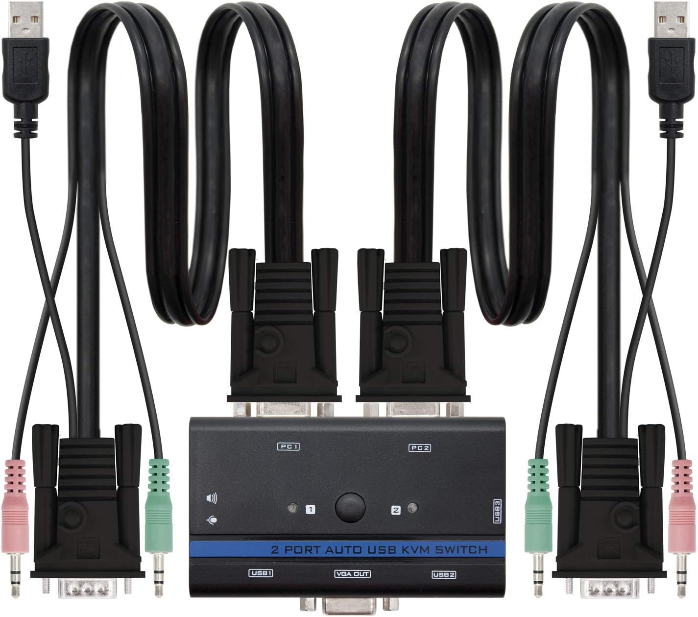 KVM Switch Nanocable 10.12.0001/ PC - CPU: 2 VGA + 2 USB + 4 JACK 3.5 / CONSOLA: 2 USB + VGA + 2 JACK 2.5/ 1.4m - Imagem 2