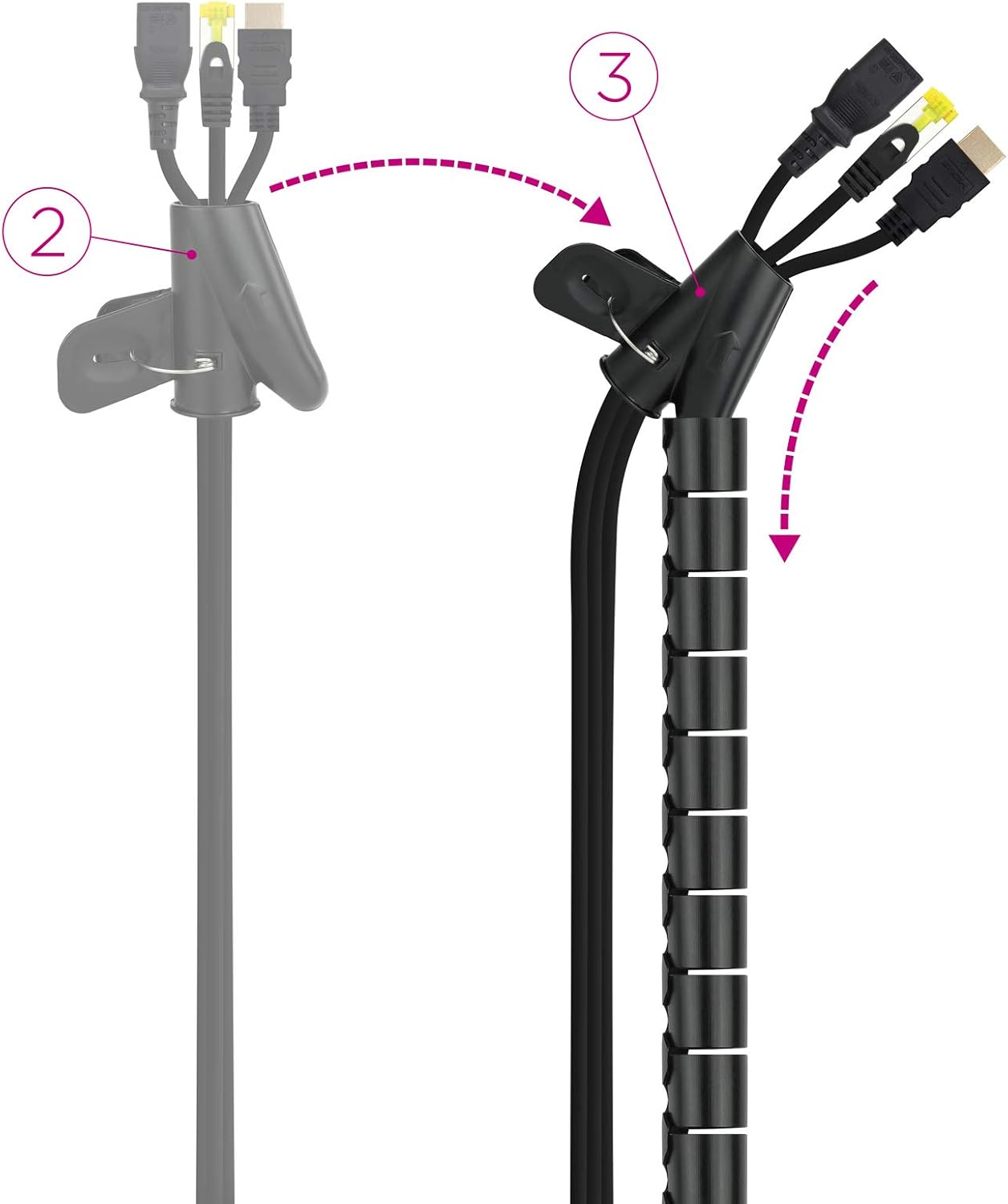 Organizador de Cabos em Espiral Nanocable 10.36.0002-BK/ 2m - Imagem 3