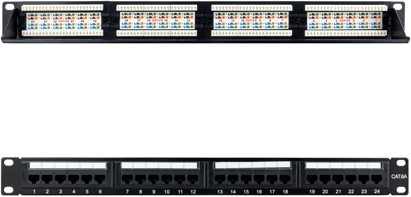 Patch Panel Nanocable 10.21.4124/ 24 Portas/ Cat.6a/ Altura 1U