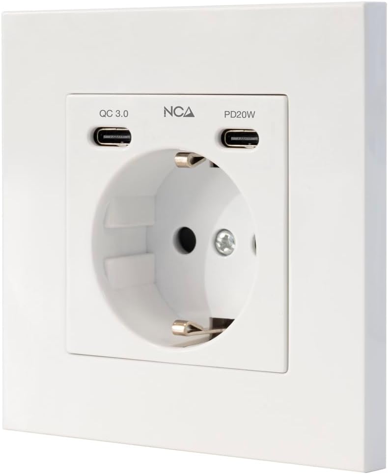 Roseta de Parede Nanocable 10 35 0012/ 1 Schuko/ 2 USB