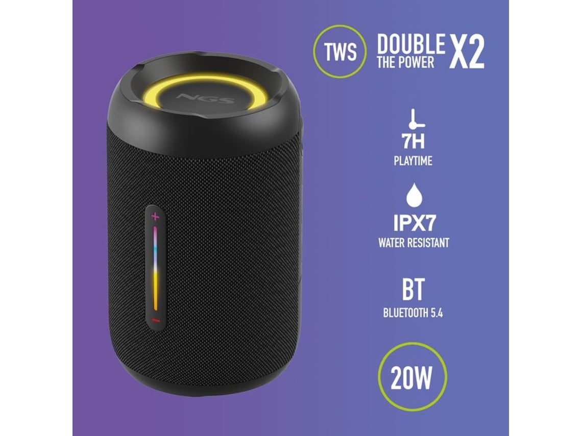 Altifalante com Bluetooth NGS Roller Fúria 2 Tiny/ 20W/ 2.0/ Preto - Imagem 2