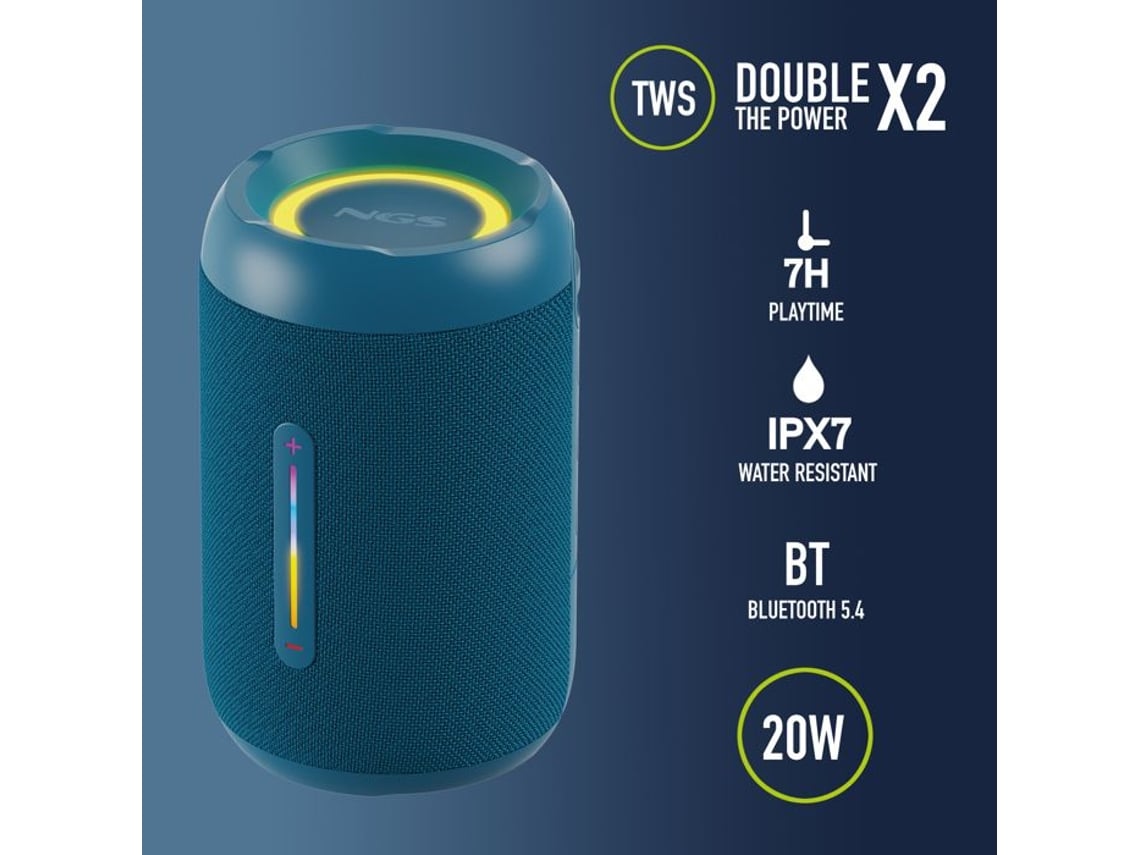 Altifalante com Bluetooth NGS Roller Fúria 2 Tiny/ 20W/ 2.0/ Azul - Imagem 2
