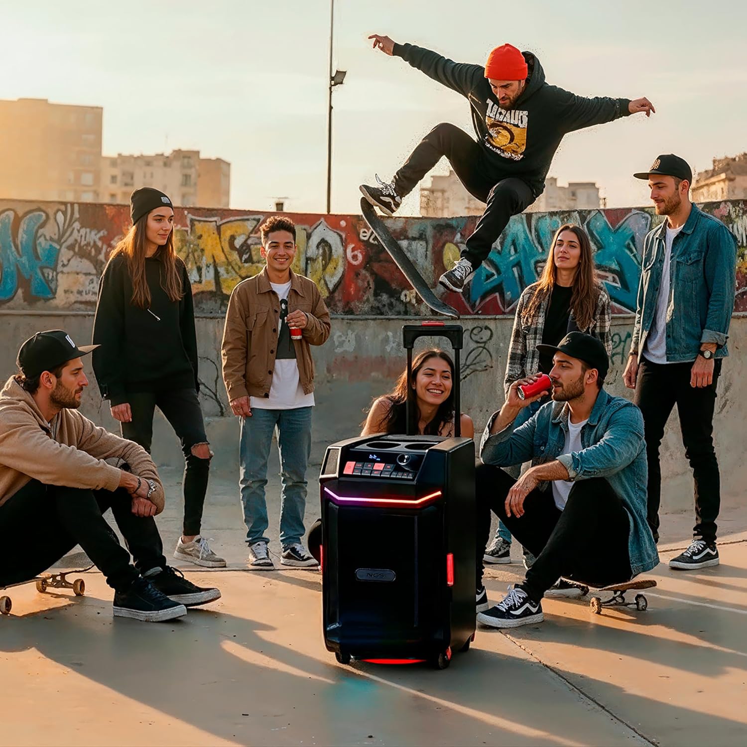 Coluna Portátil NGS Wild Bash 300W com Bluetooth Preto - Imagem 7