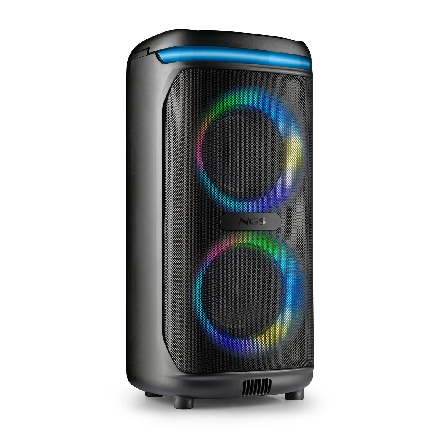 Coluna Portátil NGS Wild Drip 400W Bluetooth 5.4 TWS USB TF AUX Luzes RGB Preto