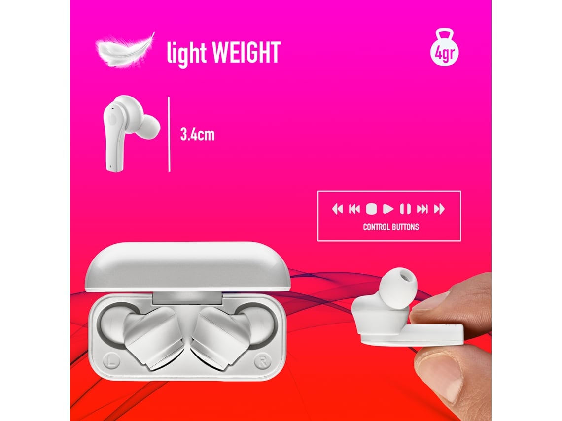 Auriculares Bluetooth NGS Ártica Bloom com estojo de carregamento/ Autonomia 6h/ Brancos - Imagem 6