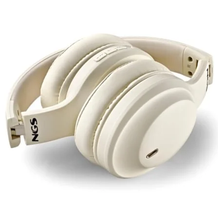 Auriculares Bluetooth NGS Artica Glacier Circumaural Microfone Bateria 75h Bege - Imagem 4