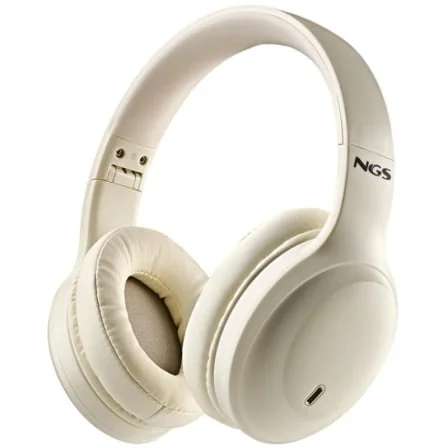 Auriculares Bluetooth NGS Artica Glacier Circumaural Microfone Bateria 75h Bege