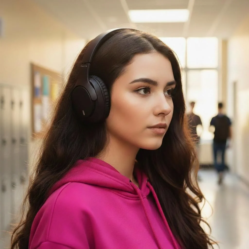 Auriculares Bluetooth NGS Artica Glacier Circumaurais Bateria 75h Microfone USB-C Preto - Imagem 3