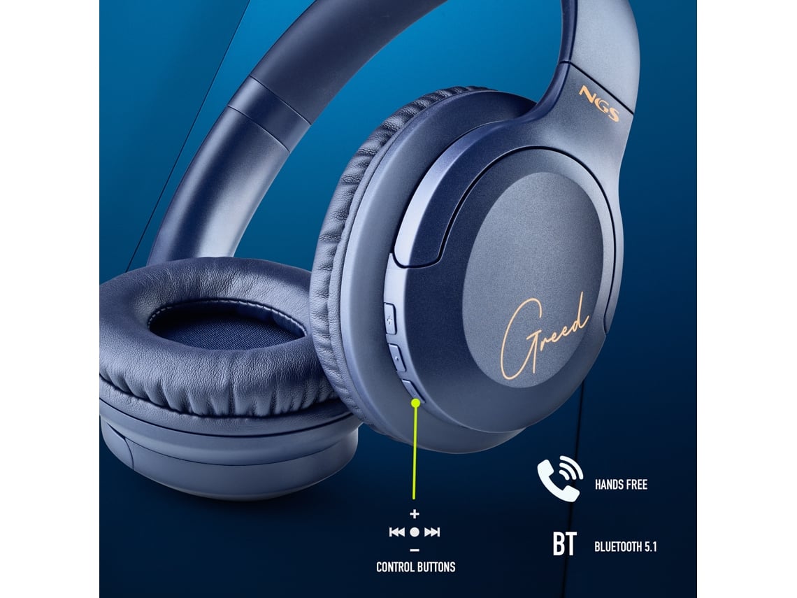 Auriculares Sem Fios NGS Artica Greed/ com Microfone/ Bluetooth/ Azuis - Imagem 4