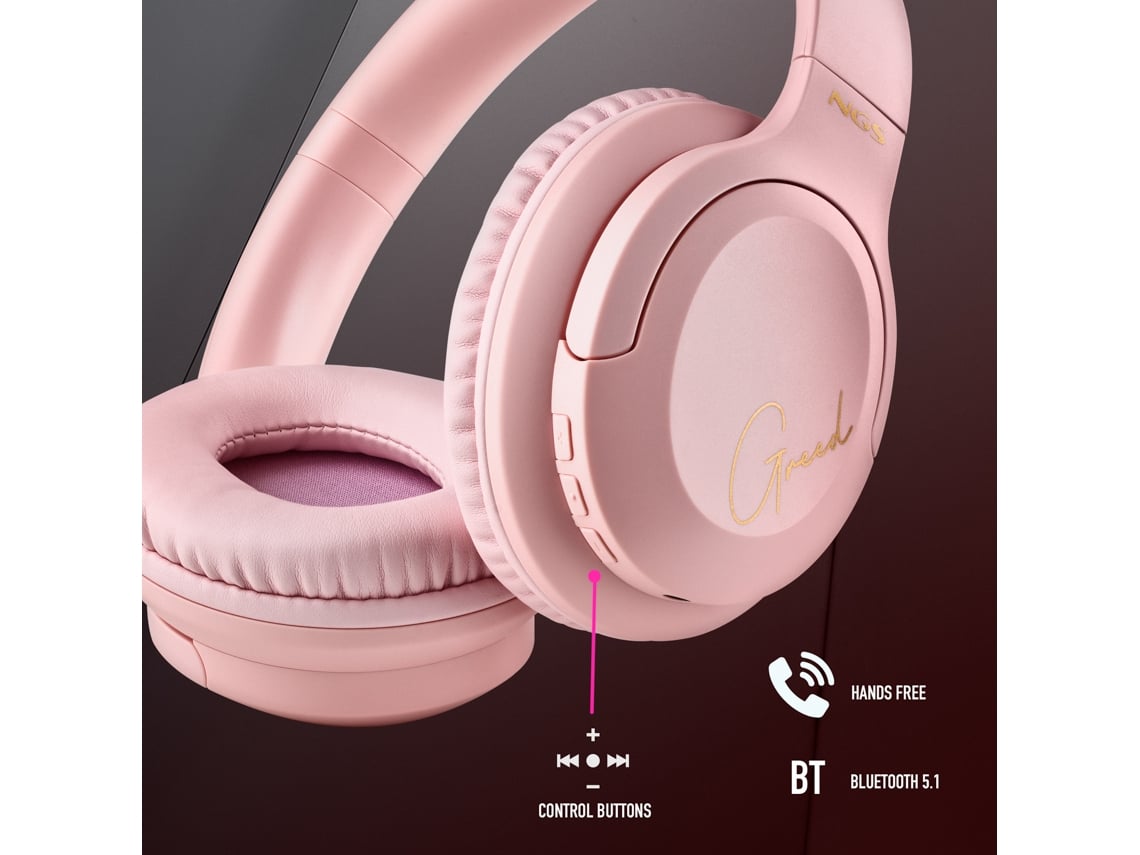 Auscultadores Sem Fios NGS Artica Greed/ com Microfone/ Bluetooth/ Rosa - Imagem 4