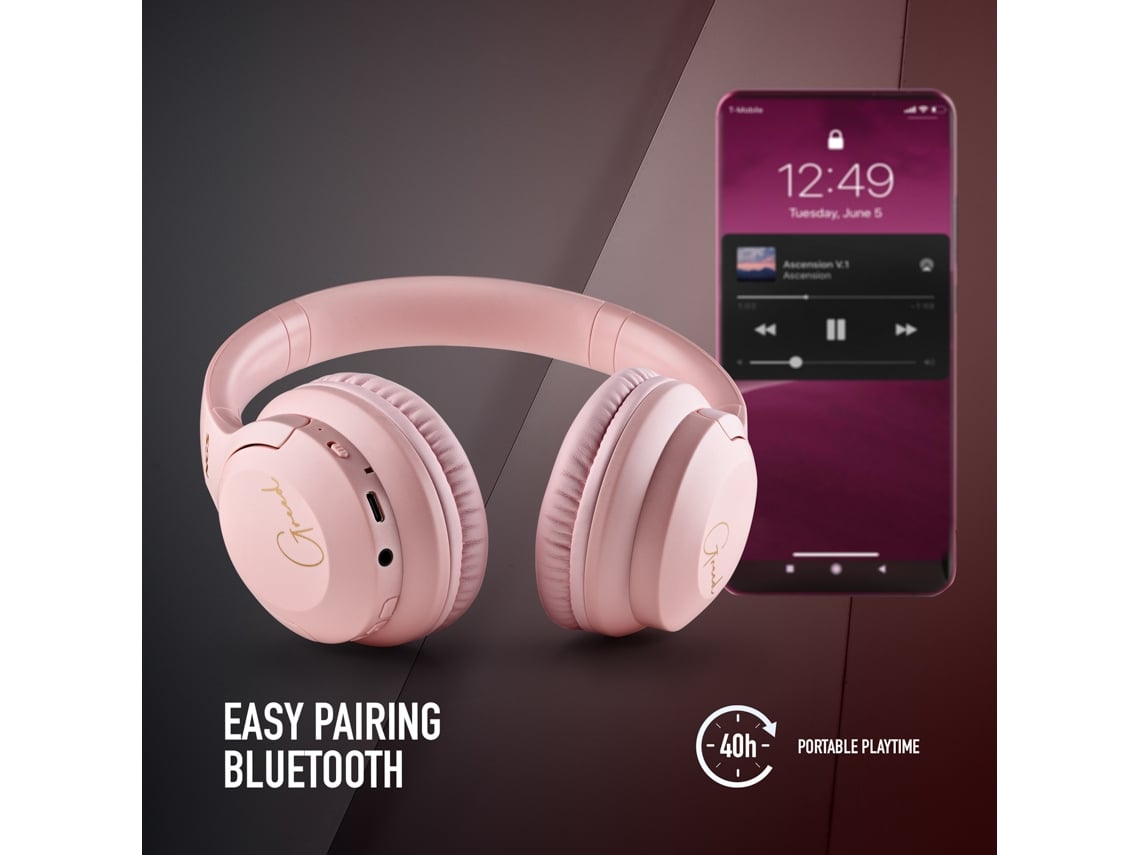 Auscultadores Sem Fios NGS Artica Greed/ com Microfone/ Bluetooth/ Rosa - Imagem 2