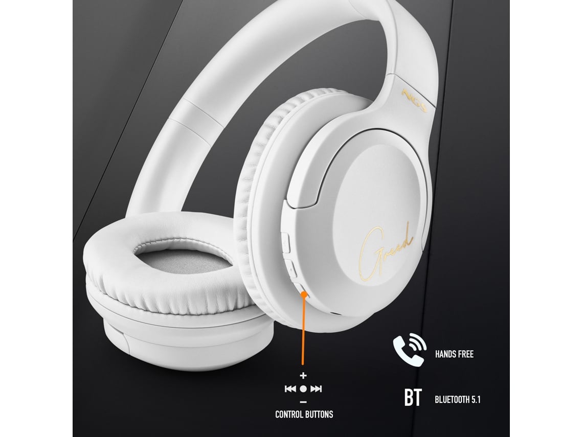 Auscultadores Sem Fios NGS Artica Greed/ com Microfone/ Bluetooth/ Brancos - Imagem 4