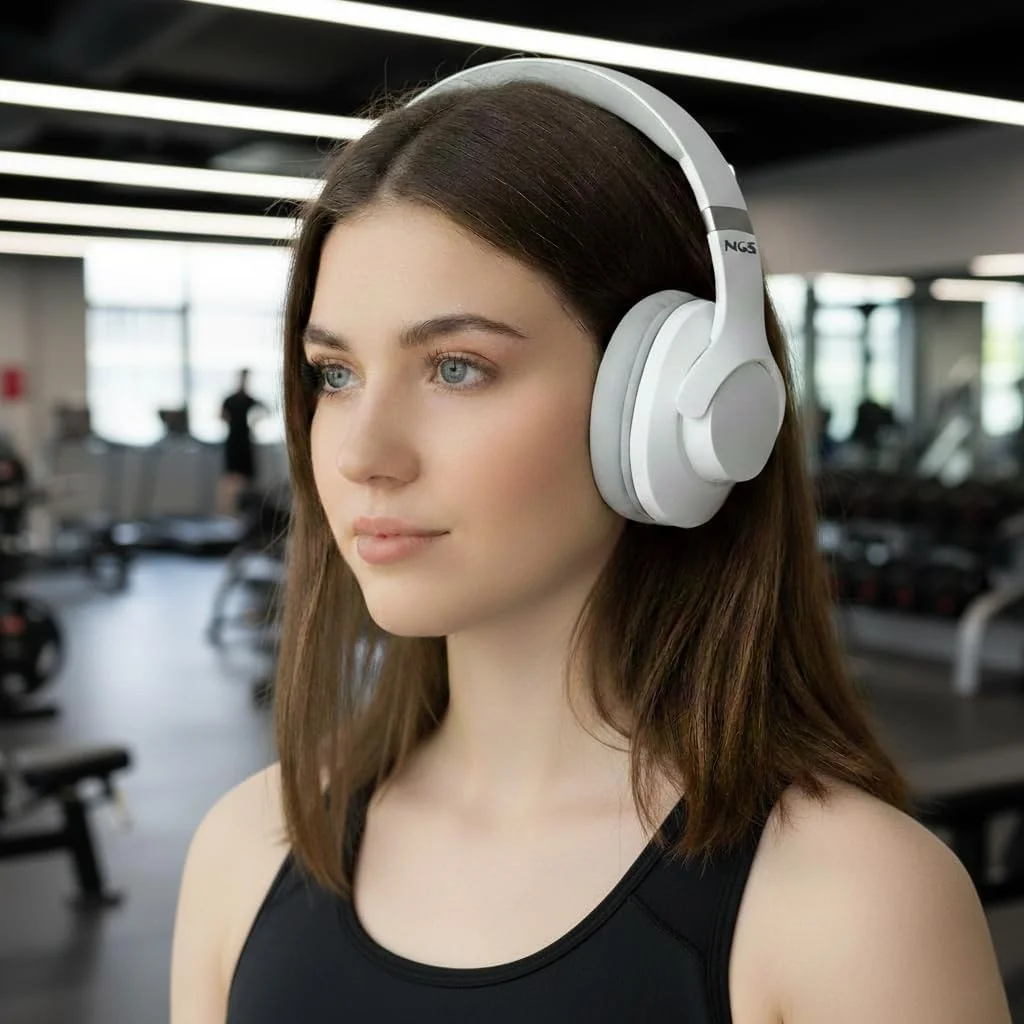 Auriculares Bluetooth NGS Artica Storm Over-ear ANC Bateria 45h Branco - Imagem 5