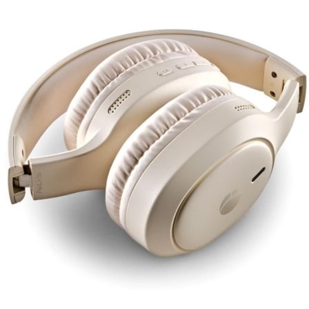 Auriculares Bluetooth NGS Artica Tempest 80h Autonomia Drivers 40mm Multiponto Bege - Imagem 3